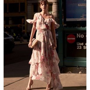 Joie cristeta cold shoulder silk dress